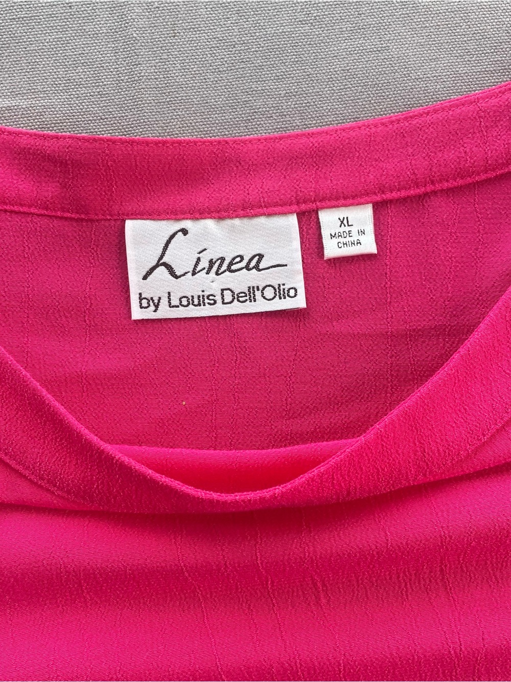 Linea Louis Dell'Olio top size XL hot pink elbow-sleeve swing tunic flowy GUC - Picture 2 of 11